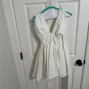 Elegant White Halter Dress